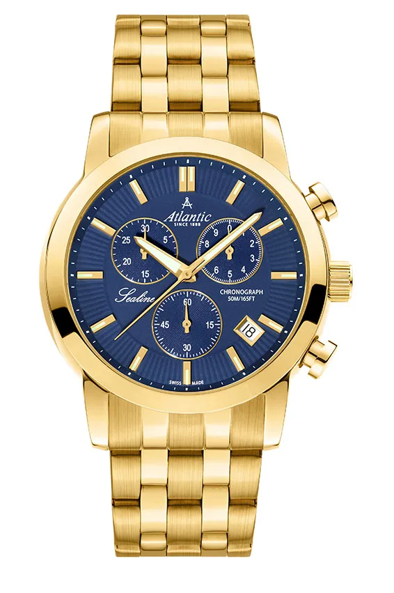 Sealine Chrono Gold PVD Blue Dial