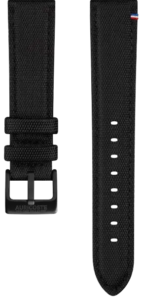 Bracelet Nylon Explorer Noir – Boucle noire – 20 mm – Pompes rapides