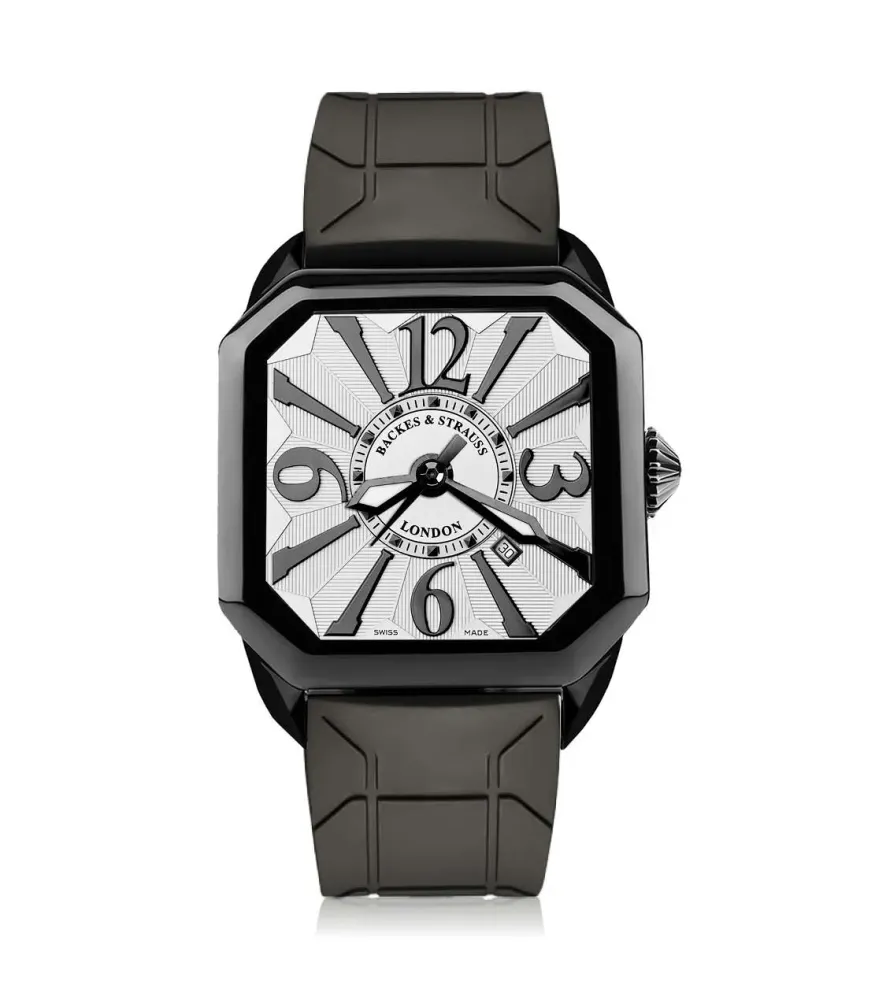 Berkeley Black Knight 40mmSquare Stainless Steel Luxury Swiss Watch for Men