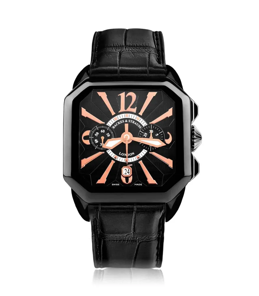 Berkeley 40 Chronograph Square Black PVD Luxury Swiss Automatic Watch for Men