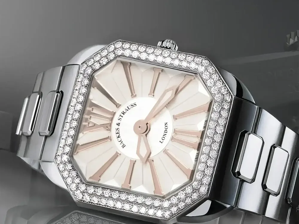 Berkeley 40 mm W1 Diamond Bezel Mechanical Watch with Stainless Steel Bracelet
