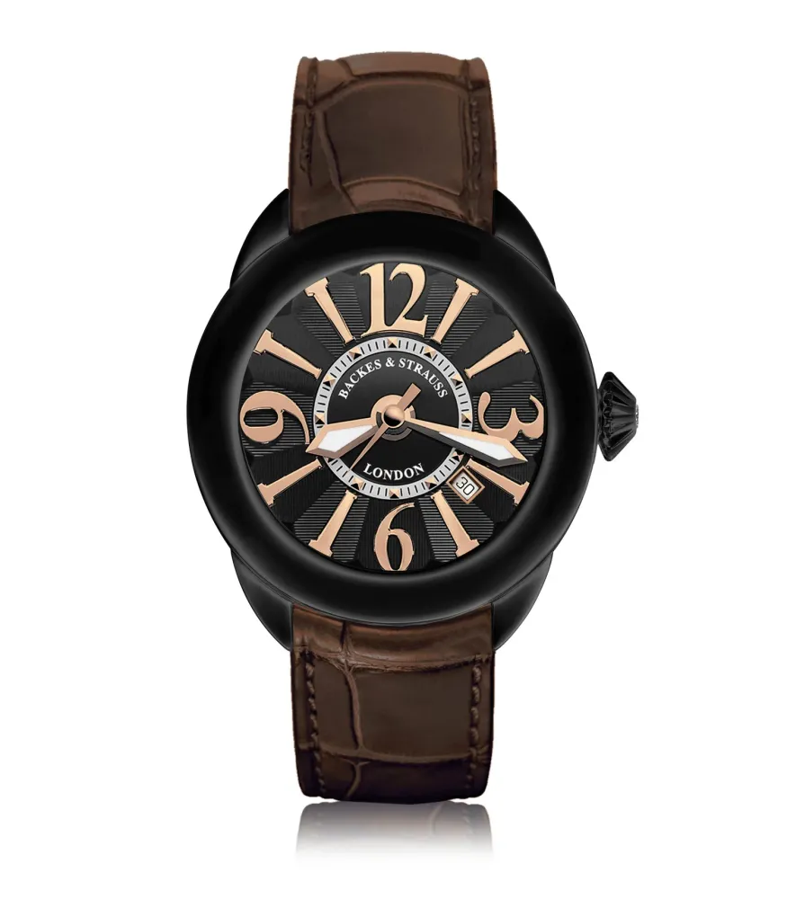 Piccadilly Black Knight 40 mm Round Black PVD Stainless Steel Automatic Watch