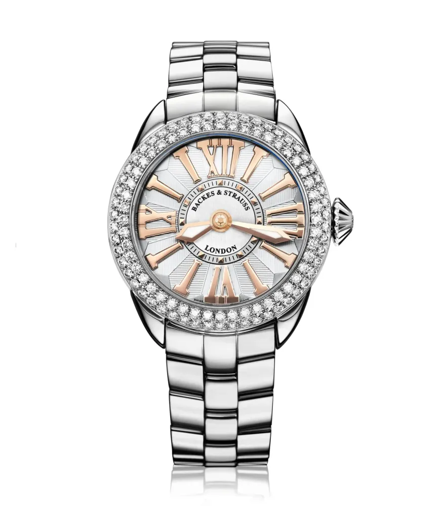 Piccadilly 33 Steel 33 mm Round Stainless Steel Bracelet Luxury Diamond Watch