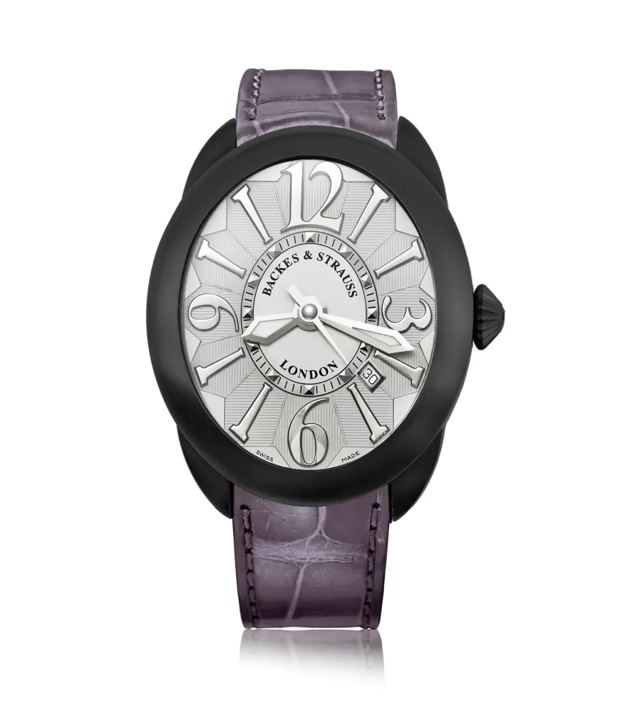 Regent Black Knight 4047 - Black PVD Stainless Steel Watch with Ideal-Cut Diamond