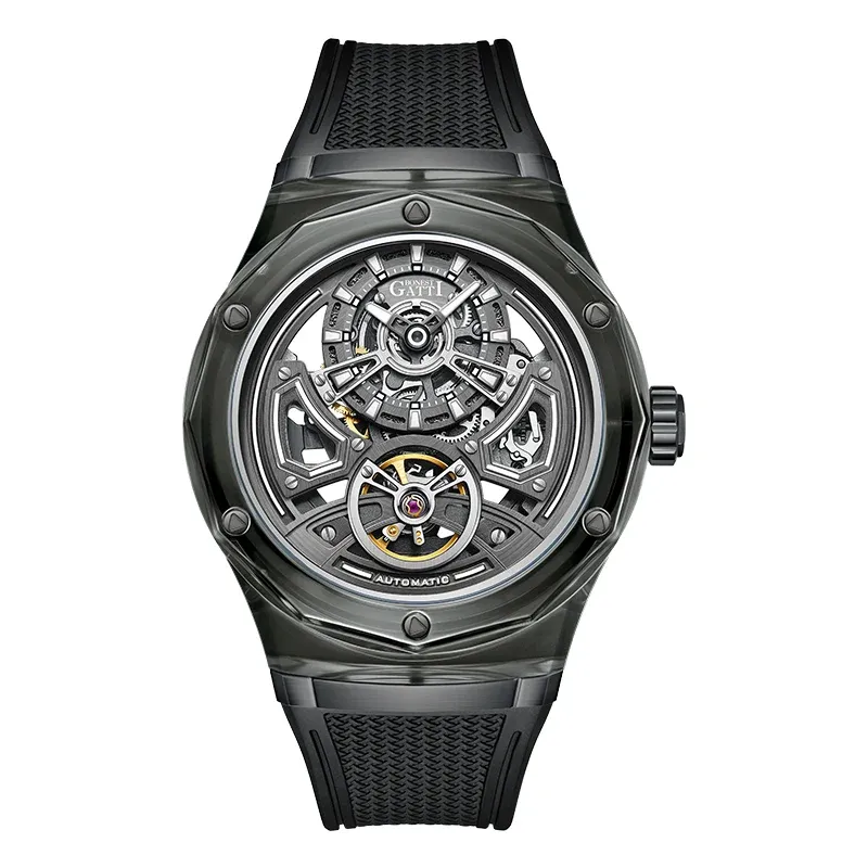 BG5807 K9 Crystal Skeleton Automatic Watch