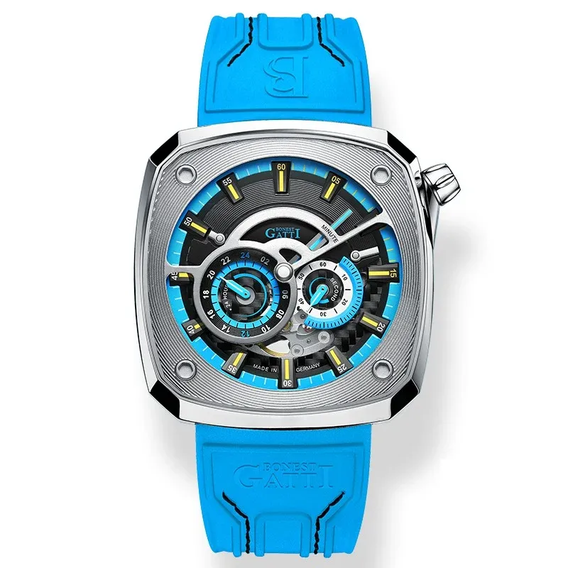 BG6601 Square Skeleton Automatic Watch