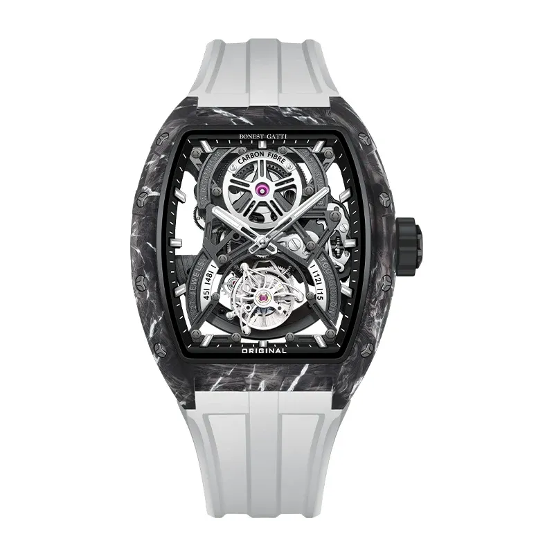 BG9006 Carbon Fiber Tonneau Automatic Tourbillon Watch
