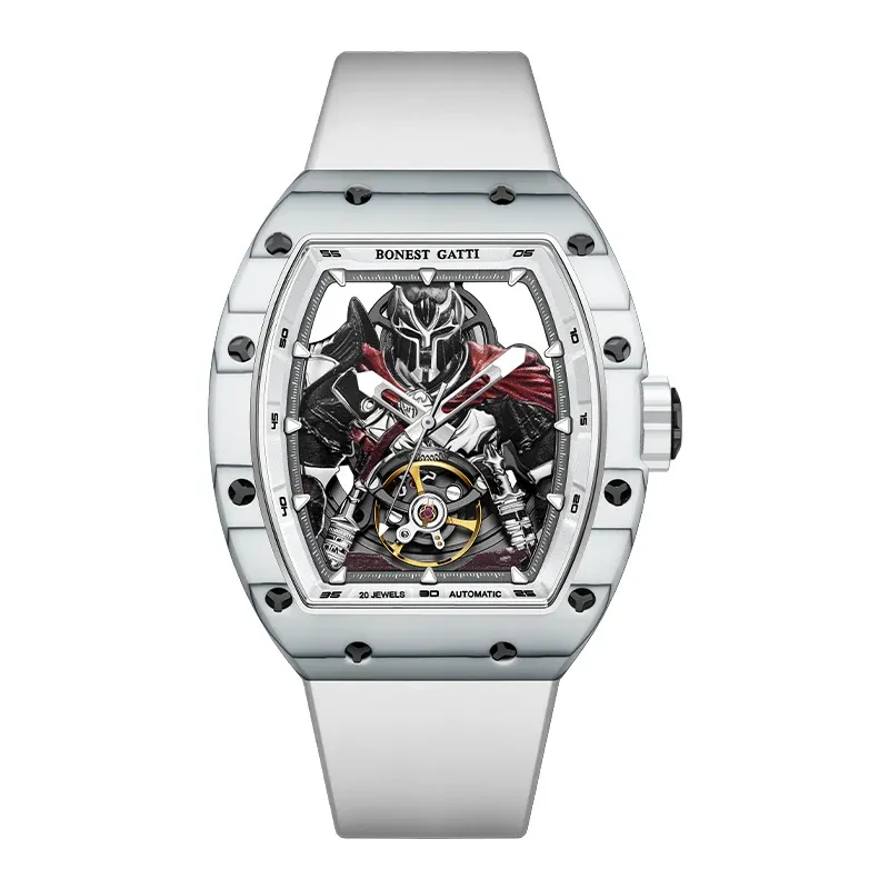 BG9009 Spartan Warrior Carbon Fiber Skeleton Watch