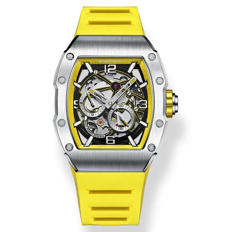 BG9903 Skeleton Tonneau Automatic Mechanical Watch