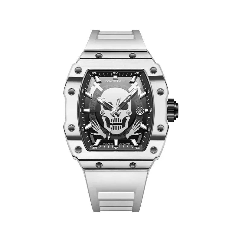 BG9909 Carbon Fiber Skull Tonneau Mechanical Watch
