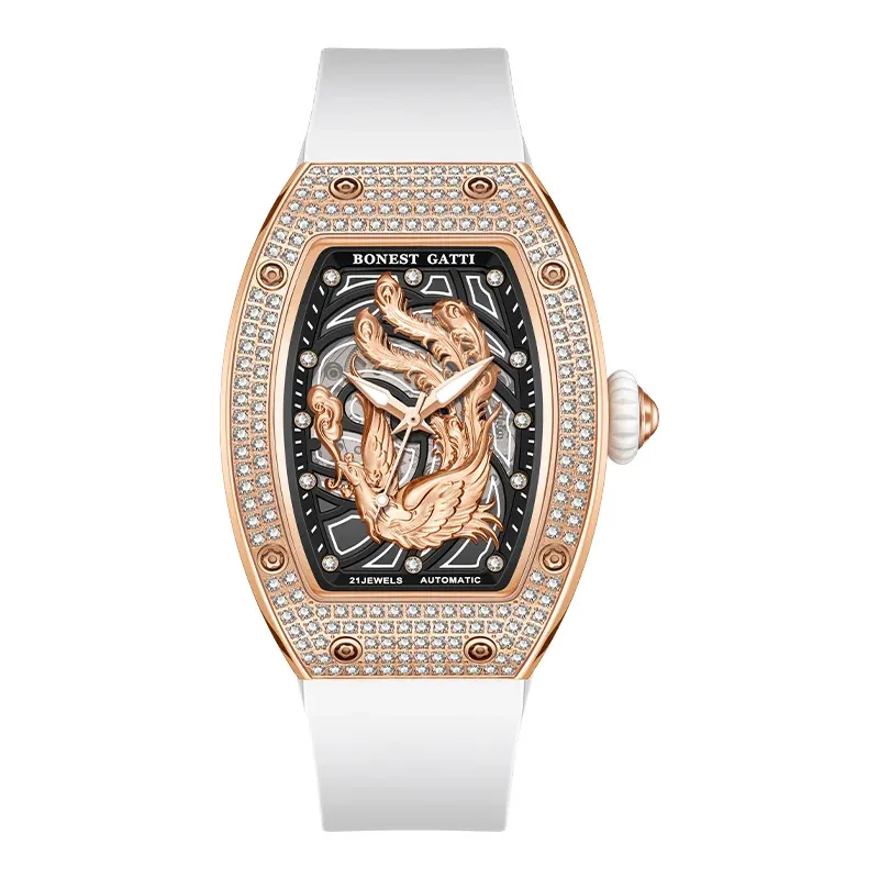 BG9910 Tonneau Crystal Mechanical Women Watch